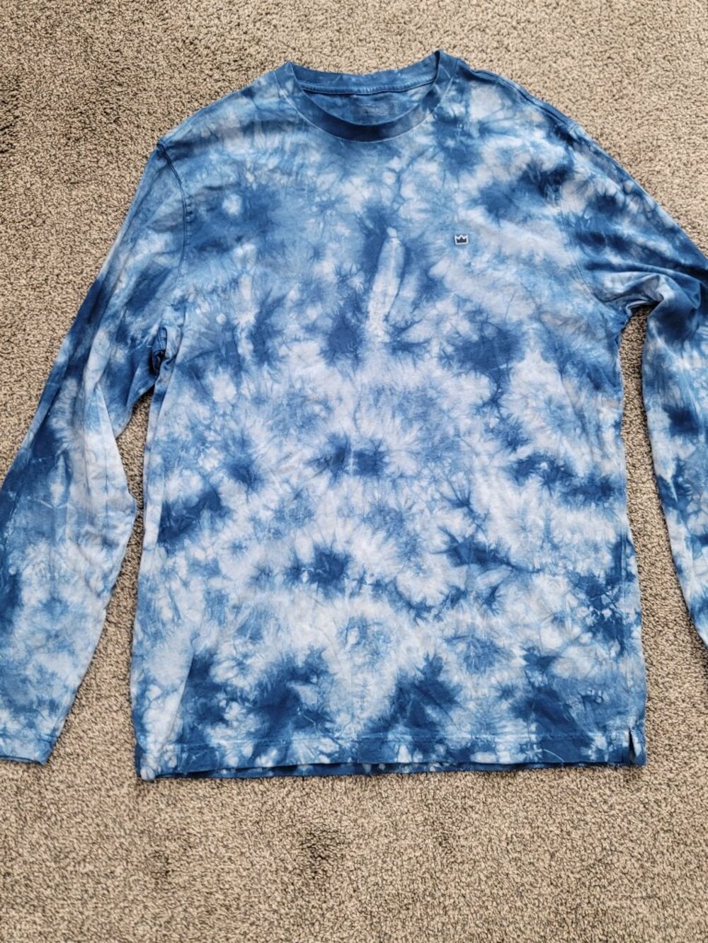 Men's Crown & Ivy Blue Tie Dye Long Sleeve T-shirt